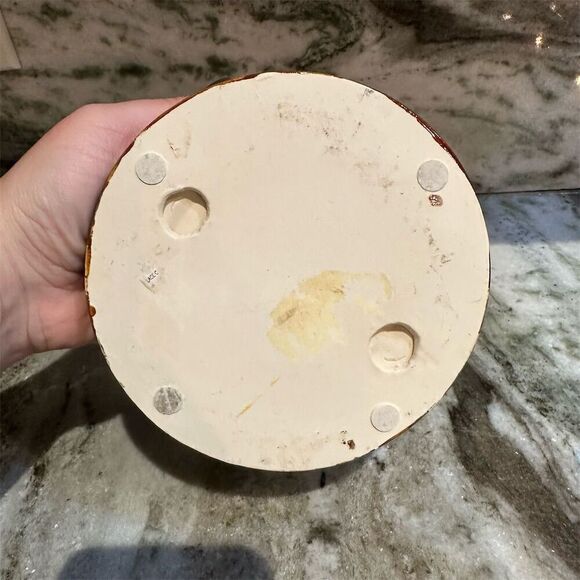 Tii Collections Vintage Ceramic Pumpkin Candle Holder Orange Thanksgiving Decor - Picture 4 of 7